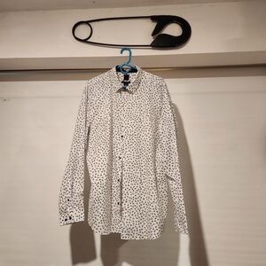 H&M White Shirt with Blue and Red Floral Design